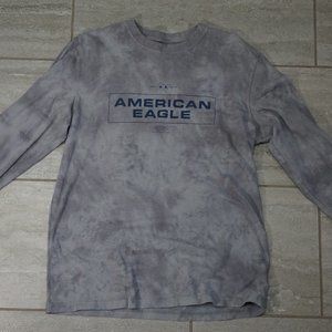 American Eagle Outfitters Men's Tie Die Long Sleeve T-shirt Grey Size Medium